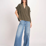 camicia over in seta CORY 4HVA77-V09005 KAKI vanessa bruno 