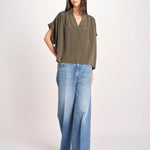 camicia over in seta CORY 4HVA77-V09005 KAKI vanessa bruno 