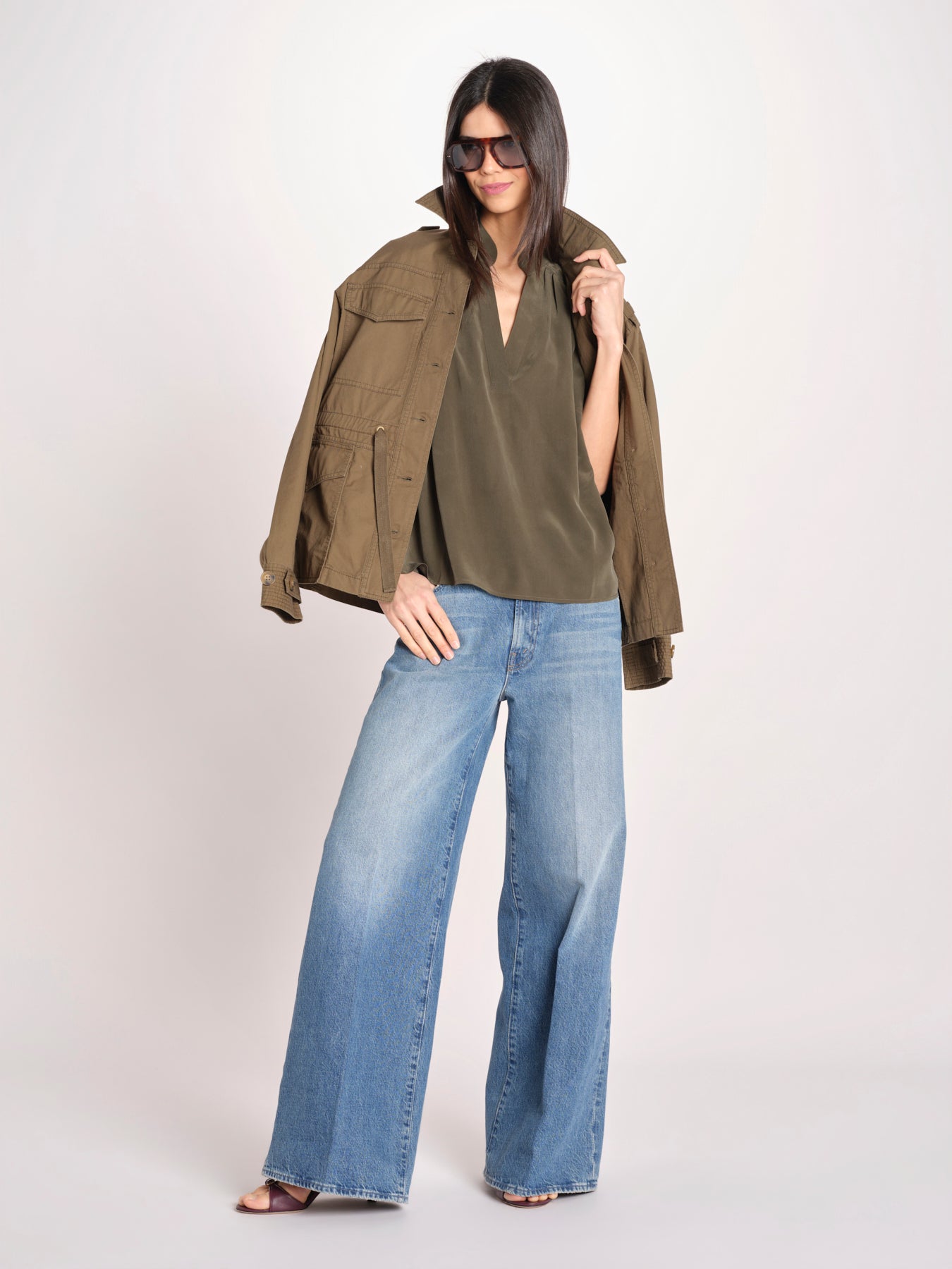 camicia over in seta CORY 4HVA77-V09005 KAKI vanessa bruno 