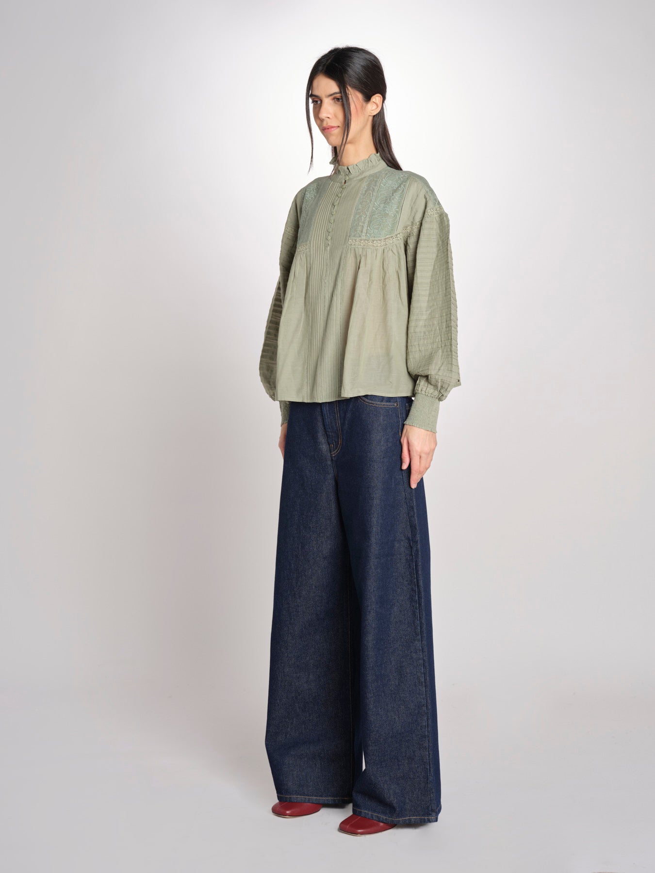 Camicia con ricami nervature DAHALIA 2HVA27-V09771 AMANDE vanessa bruno 