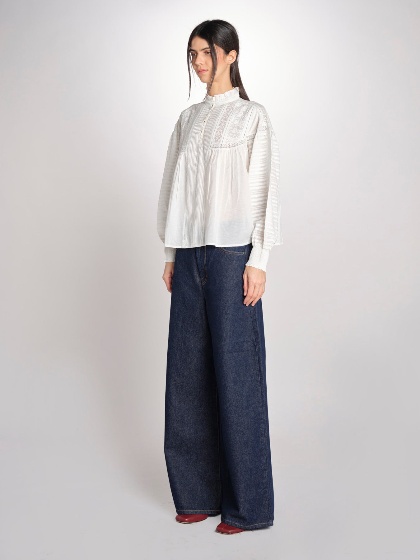 Camicia con ricami DAHALIA 2HVA27-V09771 BLANC vanessa bruno 