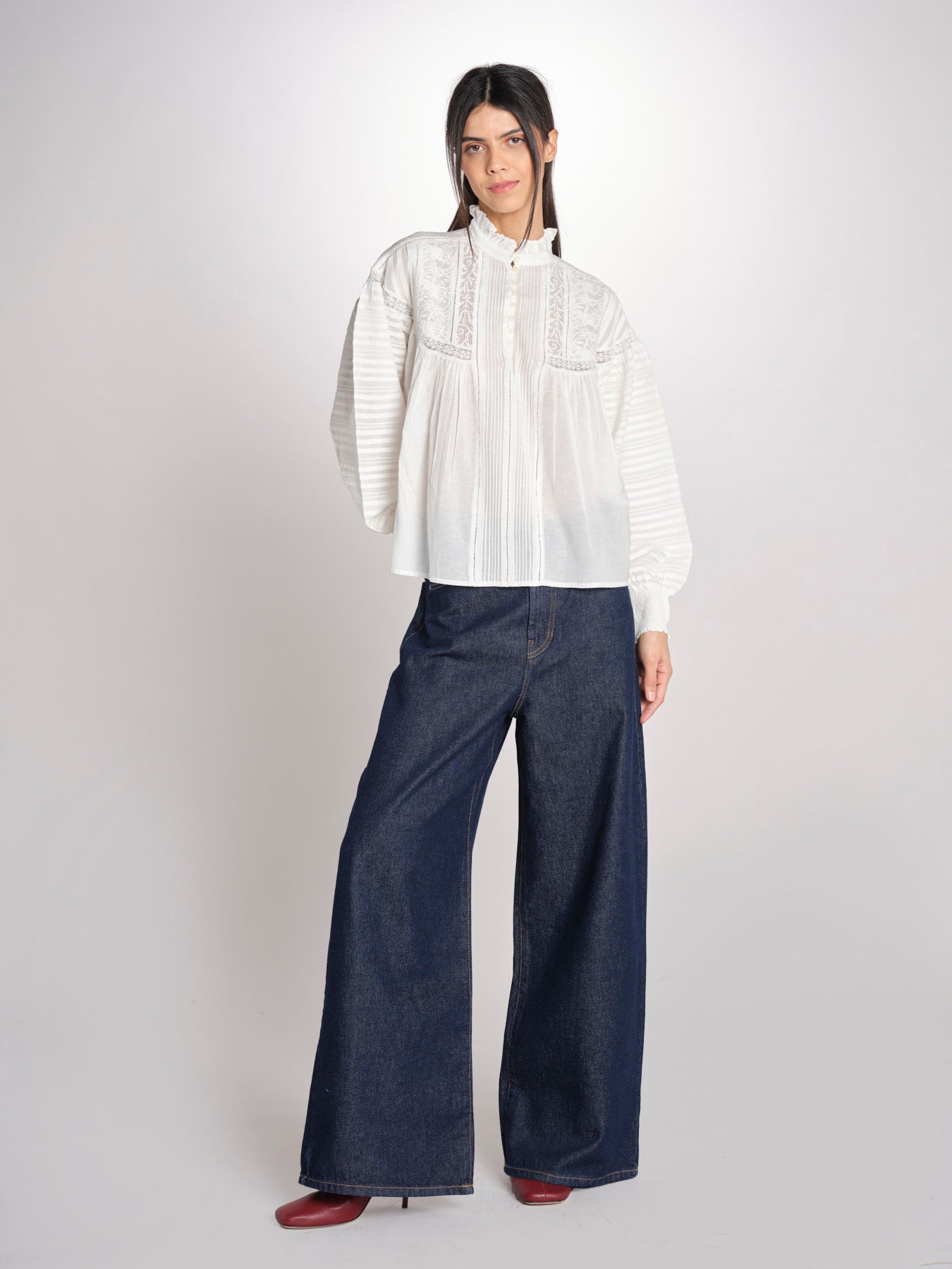 Camicia con ricami DAHALIA 2HVA27-V09771 BLANC vanessa bruno 