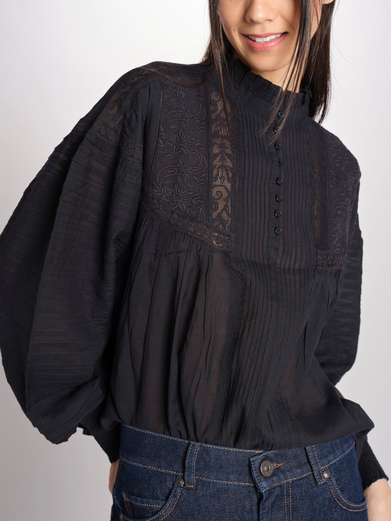 Camicia con nervature DAHALIA 2HVA27-V09771 NOIR vanessa bruno 