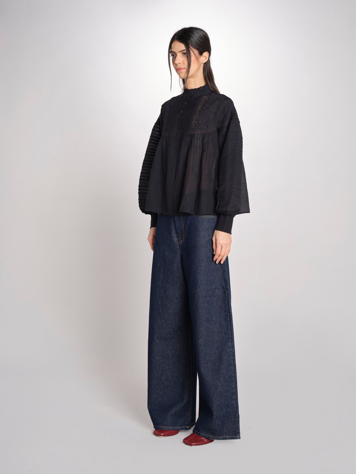 Camicia con nervature DAHALIA 2HVA27-V09771 NOIR vanessa bruno 