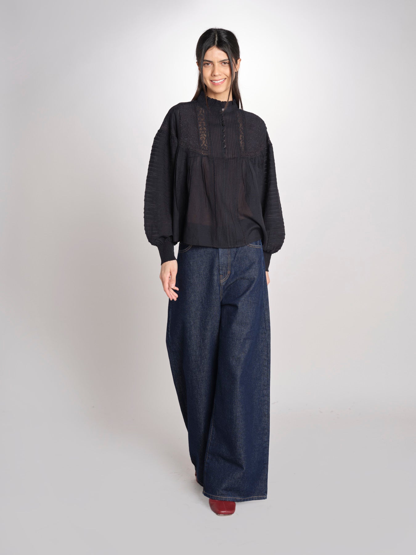 Camicia con nervature DAHALIA 2HVA27-V09771 NOIR vanessa bruno 