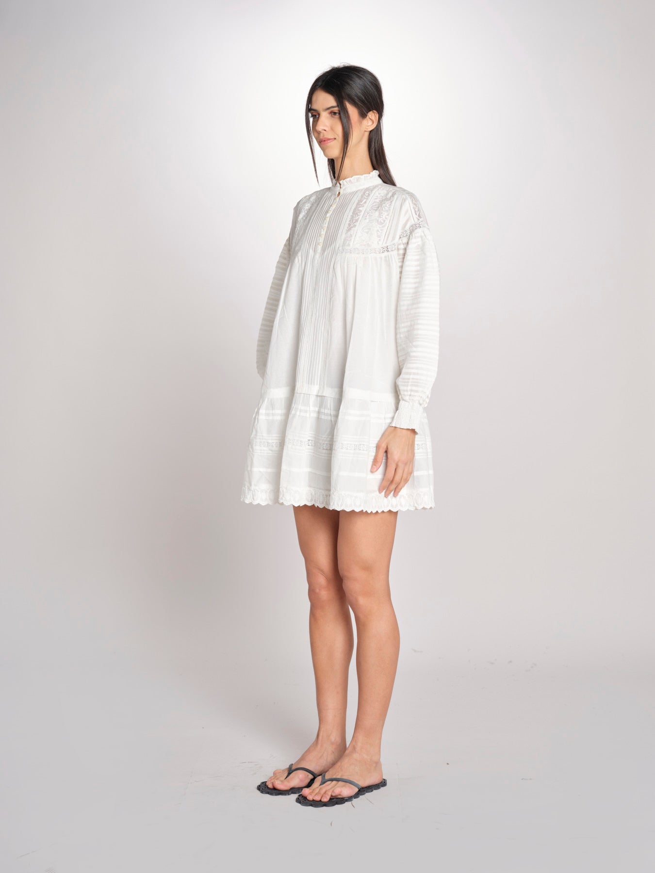 abito con ricami e nervature DIANE  2HVA27-V08718 BLANC vanessa bruno 