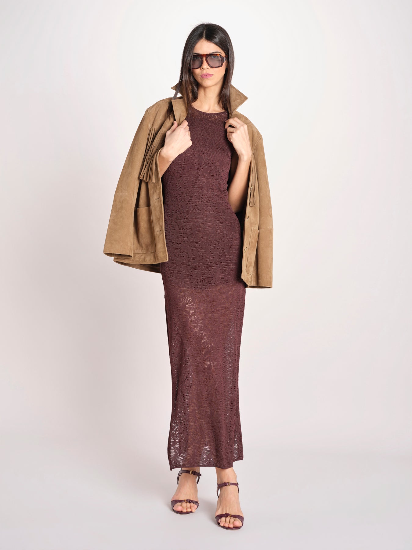 ETTA abito lungo s/m maglia ETTA 5EVC18 MORO vanessa bruno 