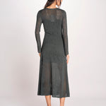 abito lungo con  manica lunga in maglia EZILDA 5EVC18-V08607 VERT BOUTEILLE vanessa bruno 