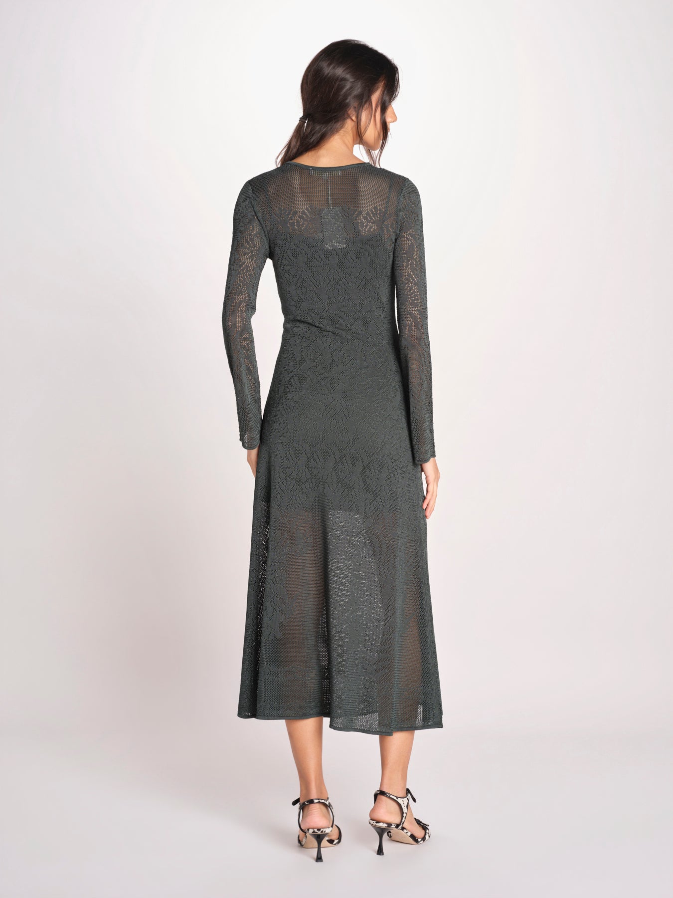 abito lungo con  manica lunga in maglia EZILDA 5EVC18-V08607 VERT BOUTEILLE vanessa bruno 