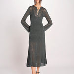 abito lungo con  manica lunga in maglia EZILDA 5EVC18-V08607 VERT BOUTEILLE vanessa bruno 