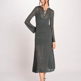 abito lungo con  manica lunga in maglia EZILDA 5EVC18-V08607 VERT BOUTEILLE vanessa bruno 
