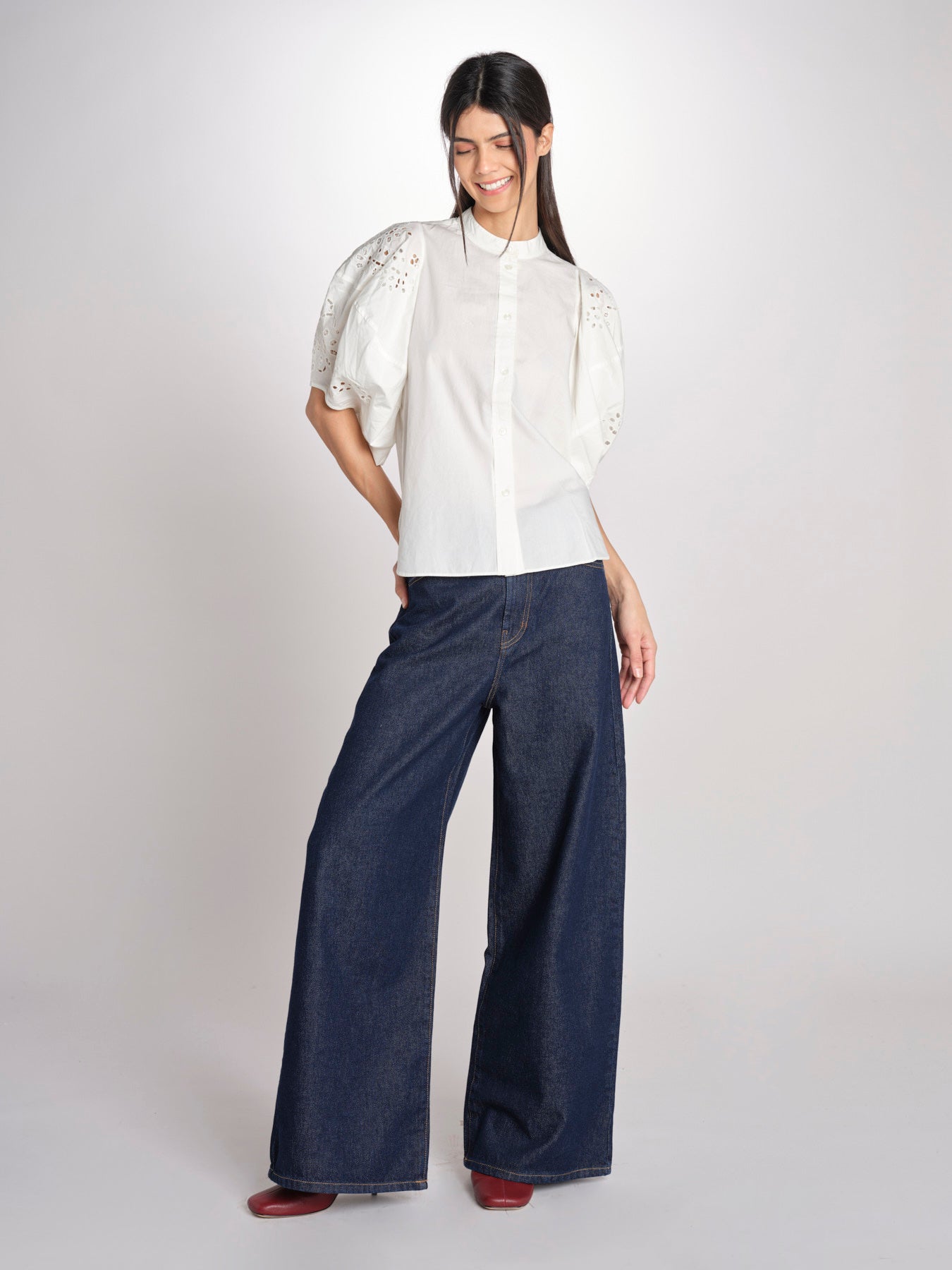 Camicia intarsio FELICE 6eva04-V09829 ECRU vanessa bruno 