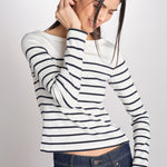 T-shirt a righe GABY 6EVB05-V13744 ECRU MARINE vanessa bruno 
