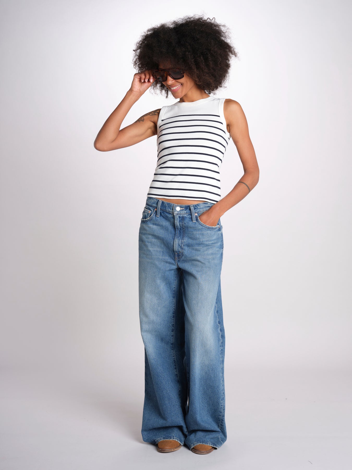 top a righe GAIA 6EVB01-V13745 ECRU vanessa bruno 