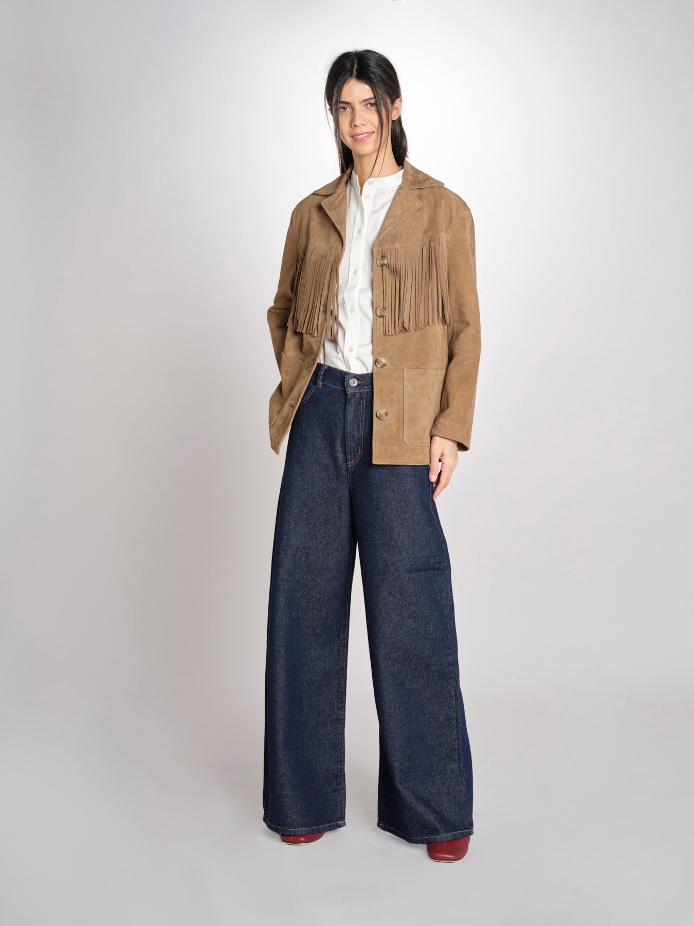 Giacca con frange GALEN 6EVH01-V03748 ARGILE vanessa bruno 