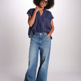 camicia in voille e pizzo con maniche corte GANU 6EVA53-V09890 ENCRE vanessa bruno 