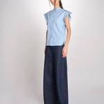 Camicia intarsio maniche alette GIFTY 6EVA04-V09857 AZUR vanessa bruno 