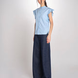 Camicia intarsio maniche alette GIFTY 6EVA04-V09857 AZUR vanessa bruno 