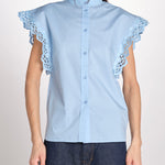 Camicia intarsio maniche alette GIFTY 6EVA04-V09857 AZUR vanessa bruno 