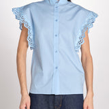 Camicia intarsio maniche alette GIFTY 6EVA04-V09857 AZUR vanessa bruno 