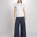 Camicia intarsio maniche alette GIFTY 6EVA04-V09857 ECRU vanessa bruno 