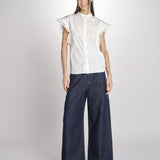 Camicia intarsio maniche alette GIFTY 6EVA04-V09857 ECRU vanessa bruno 