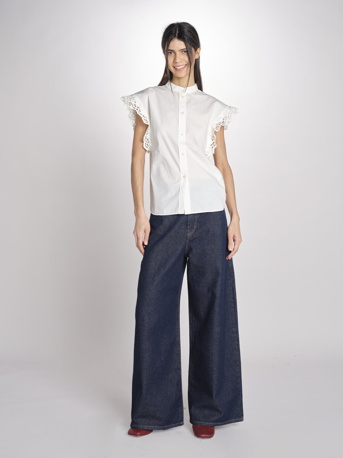 Camicia intarsio maniche alette GIFTY 6EVA04-V09857 ECRU vanessa bruno 