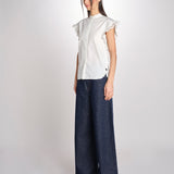 Camicia intarsio maniche alette GIFTY 6EVA04-V09857 ECRU vanessa bruno 