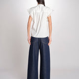 Camicia intarsio maniche alette GIFTY 6EVA04-V09857 ECRU vanessa bruno 