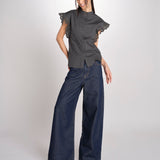 Camicia intarsio maniche alette GIFTY 6EVA04-V09857 ORAGE vanessa bruno 