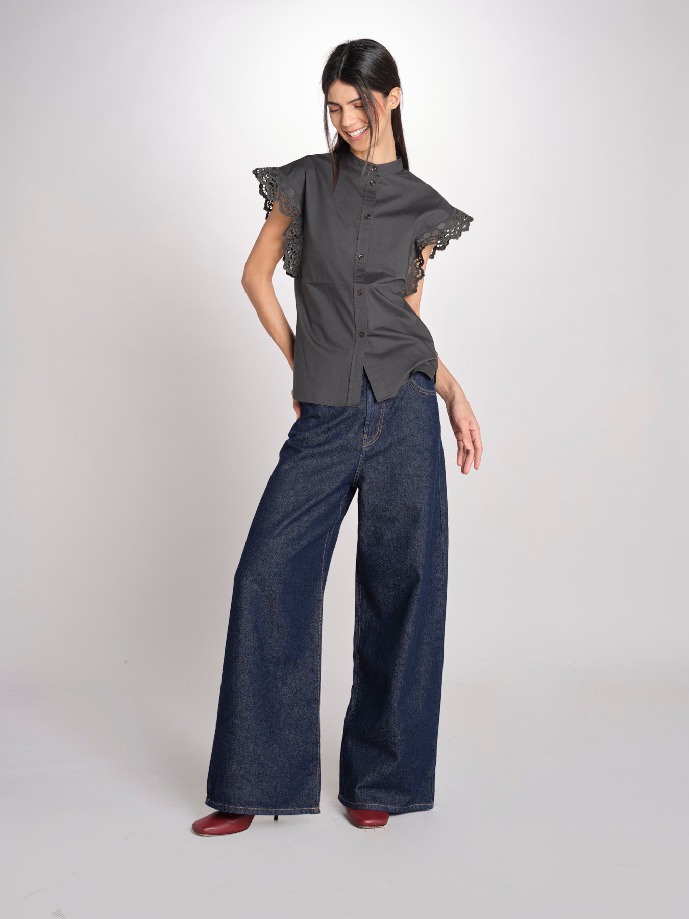 Camicia intarsio maniche alette GIFTY 6EVA04-V09857 ORAGE vanessa bruno 