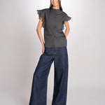 Camicia intarsio maniche alette GIFTY 6EVA04-V09857 ORAGE vanessa bruno 