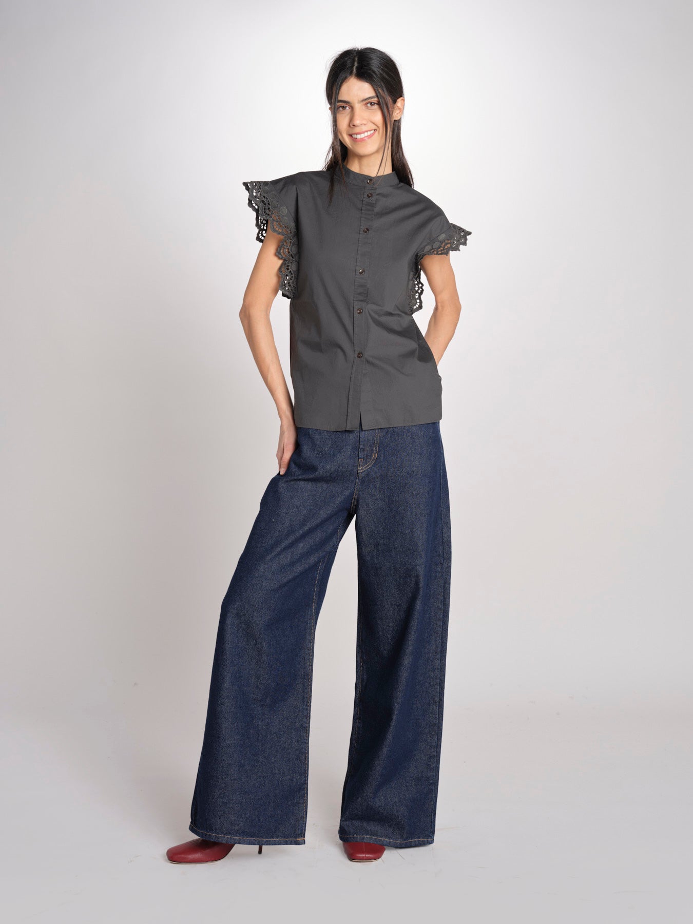Camicia intarsio maniche alette GIFTY 6EVA04-V09857 ORAGE vanessa bruno 