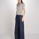 Top crochet GILLIS 5evc10-V15852 ECRU MARINE vanessa bruno 