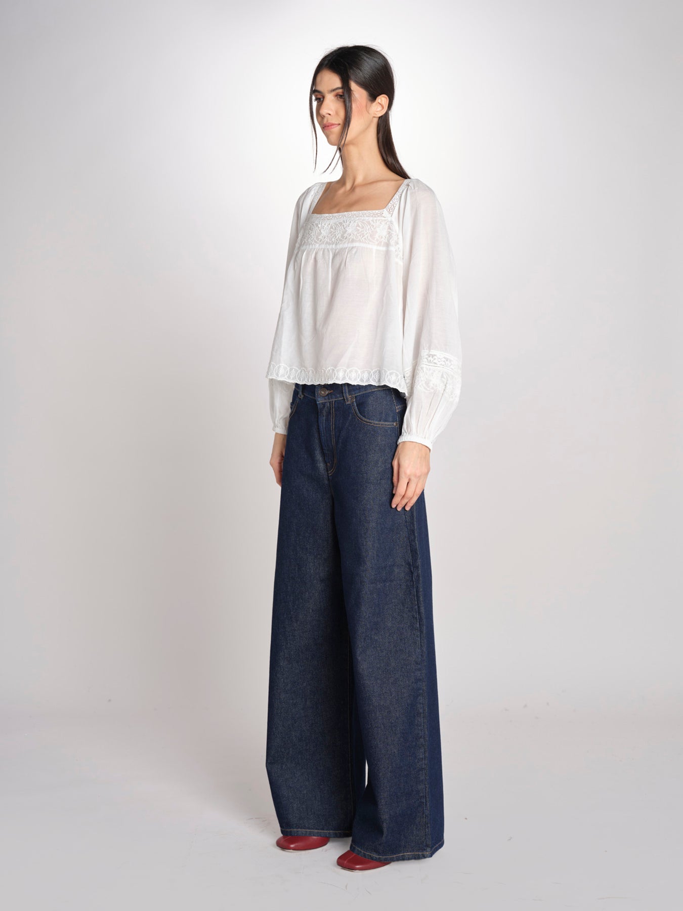 Camicia con scollo quadrato GIOVANNA 2HVA27-V09848 BLANC vanessa bruno 