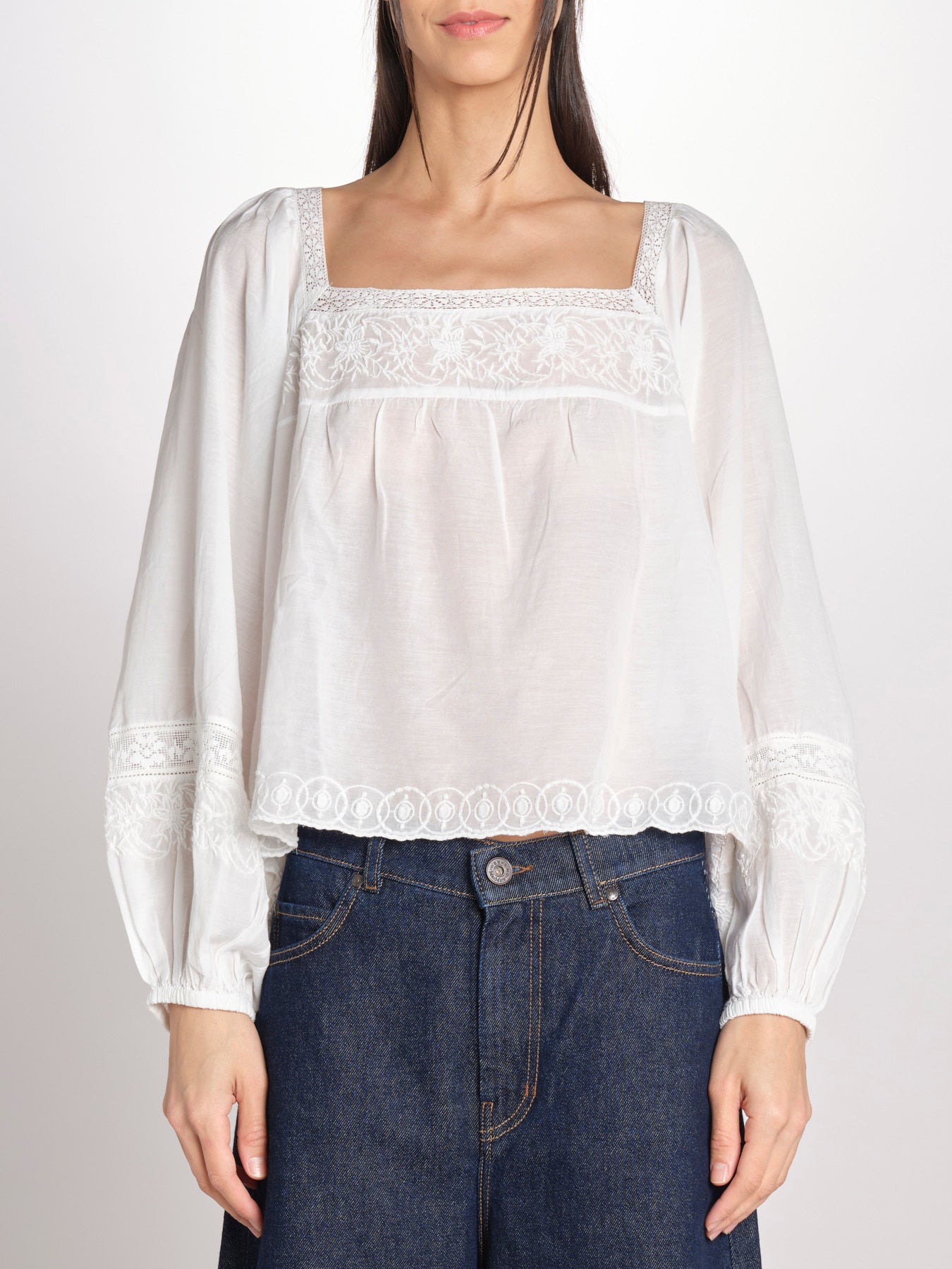 Camicia con scollo quadrato GIOVANNA 2HVA27-V09848 BLANC vanessa bruno 