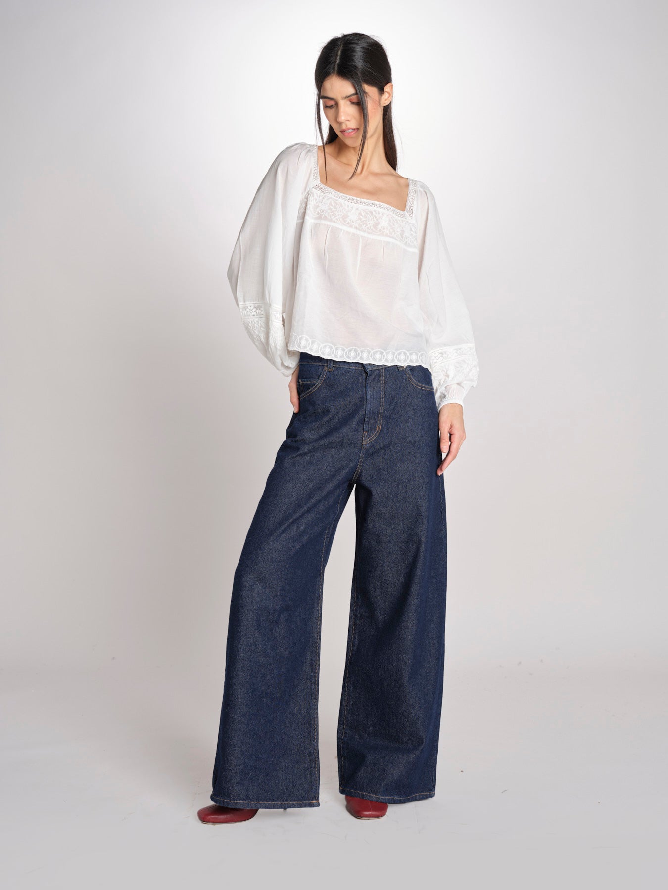 Camicia con scollo quadrato GIOVANNA 2HVA27-V09848 BLANC vanessa bruno 