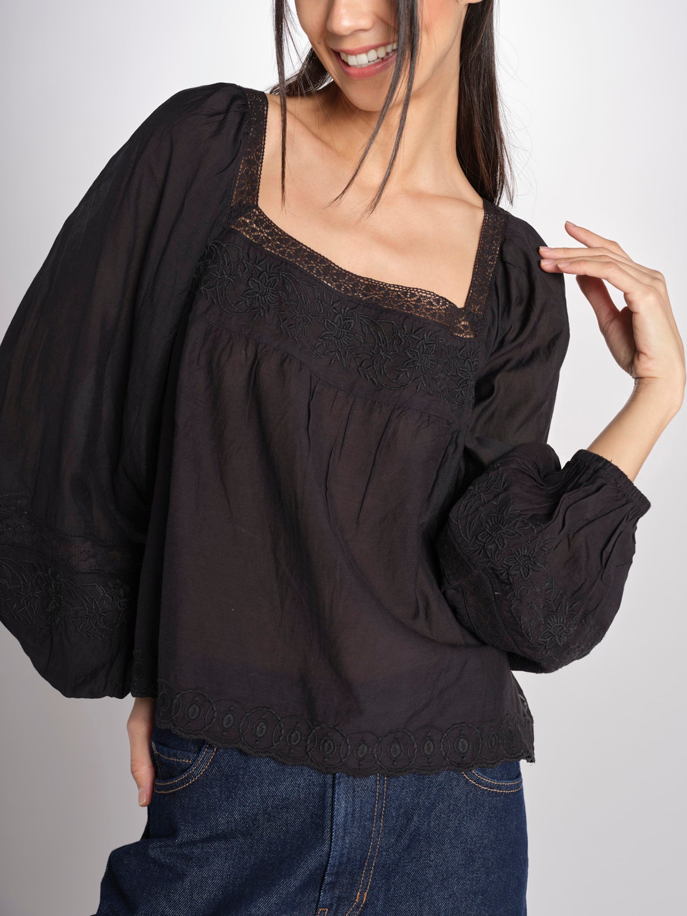 Camicia con scollo quadrato GIOVANNA 2HVA27-V09848 NOIR vanessa bruno 