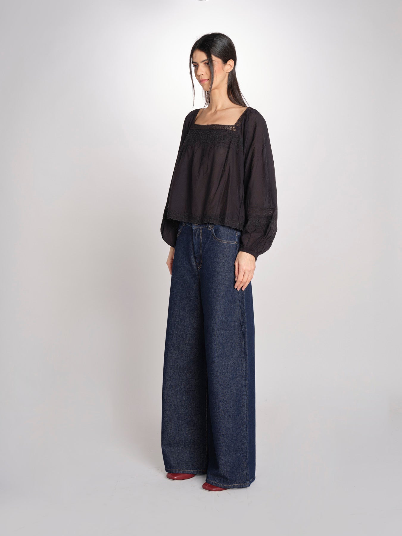 Camicia con scollo quadrato GIOVANNA 2HVA27-V09848 NOIR vanessa bruno 