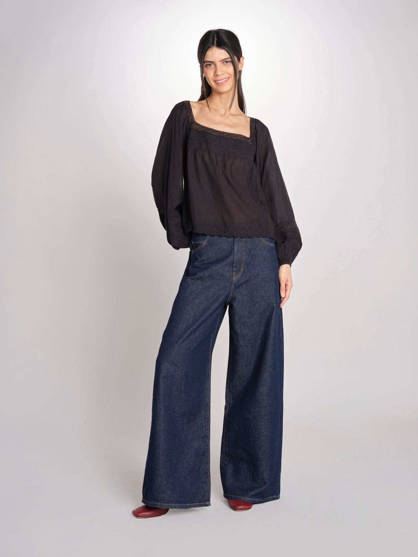 Camicia con scollo quadrato GIOVANNA 2HVA27-V09848 NOIR vanessa bruno 