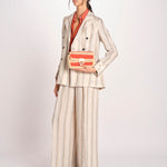 clucth a righe in paglia MOON MOYEN 6EVE23-V40533 BRIQUE vanessa bruno 