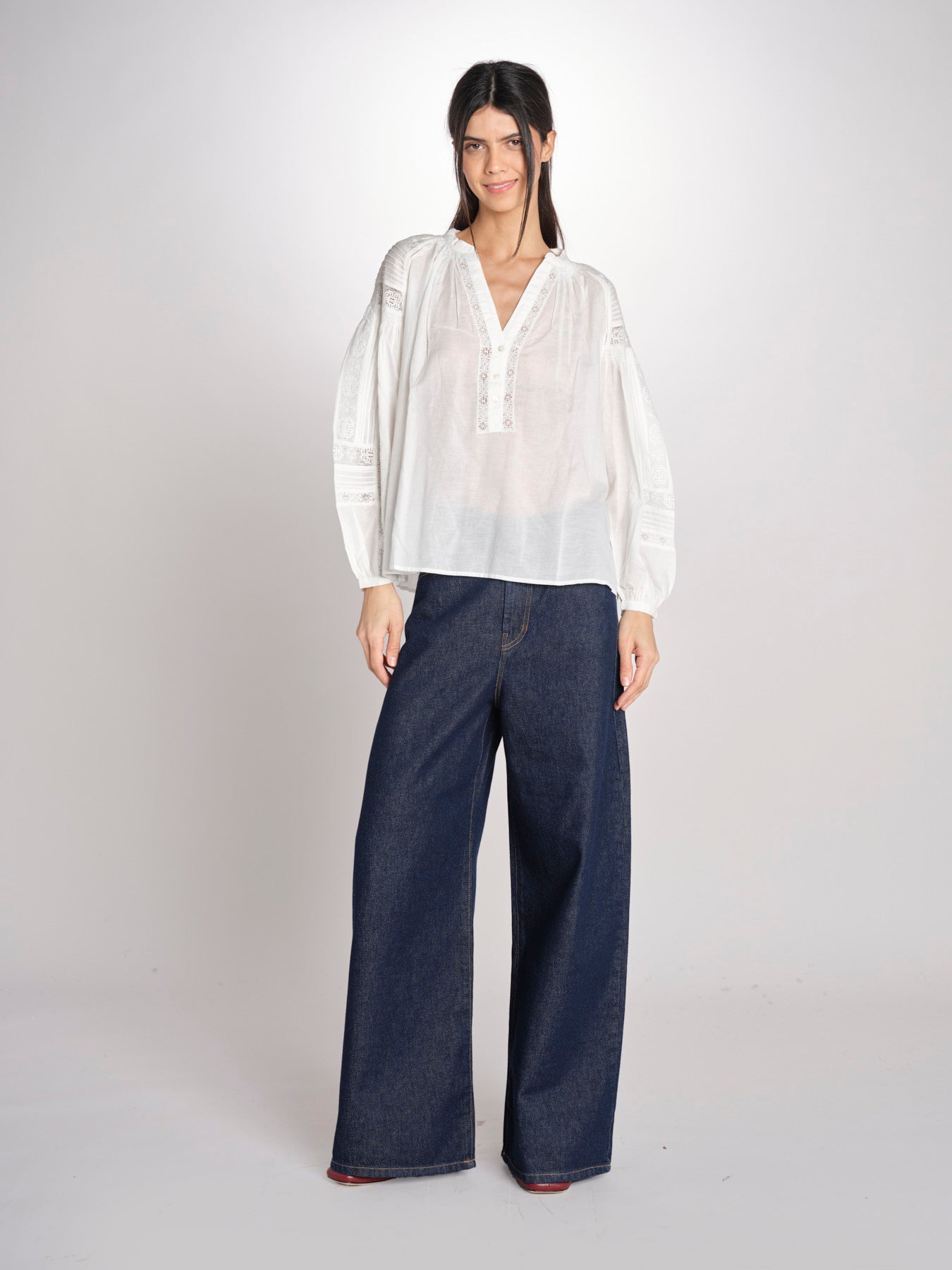 Camicia con nervature NIPOA 2HVA27-V09117 BLANC vanessa bruno 