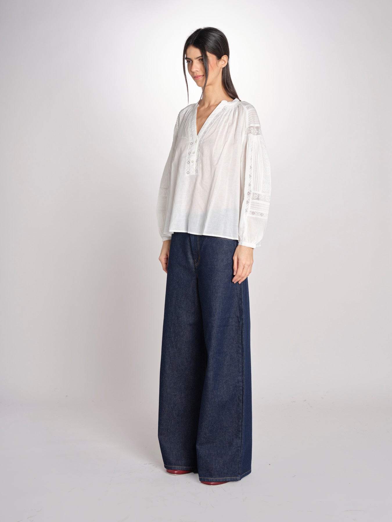 Camicia con nervature NIPOA 2HVA27-V09117 BLANC vanessa bruno 