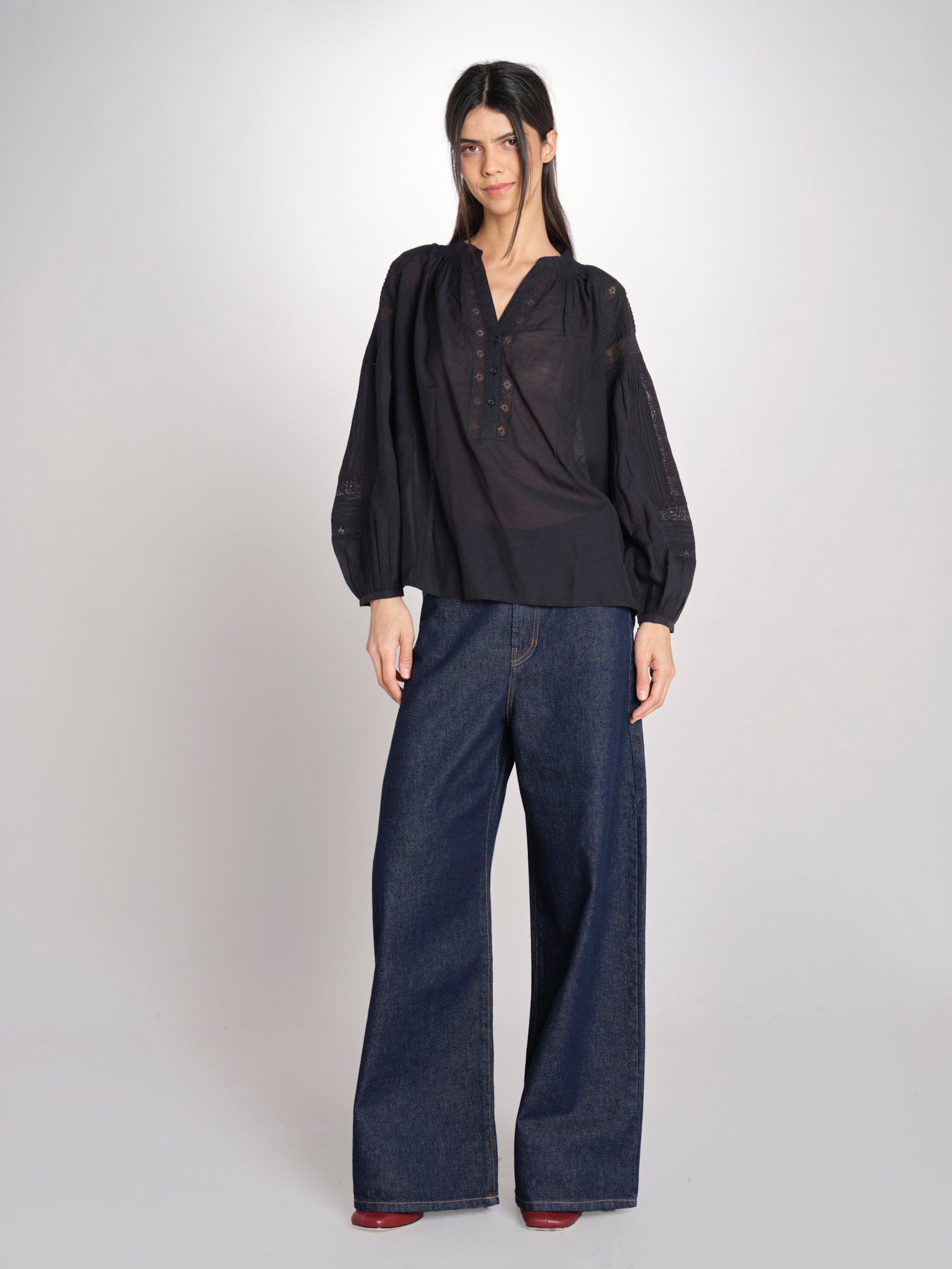 Camicia con nervature NIPOA 2HVA27-V09117 NOIR vanessa bruno 