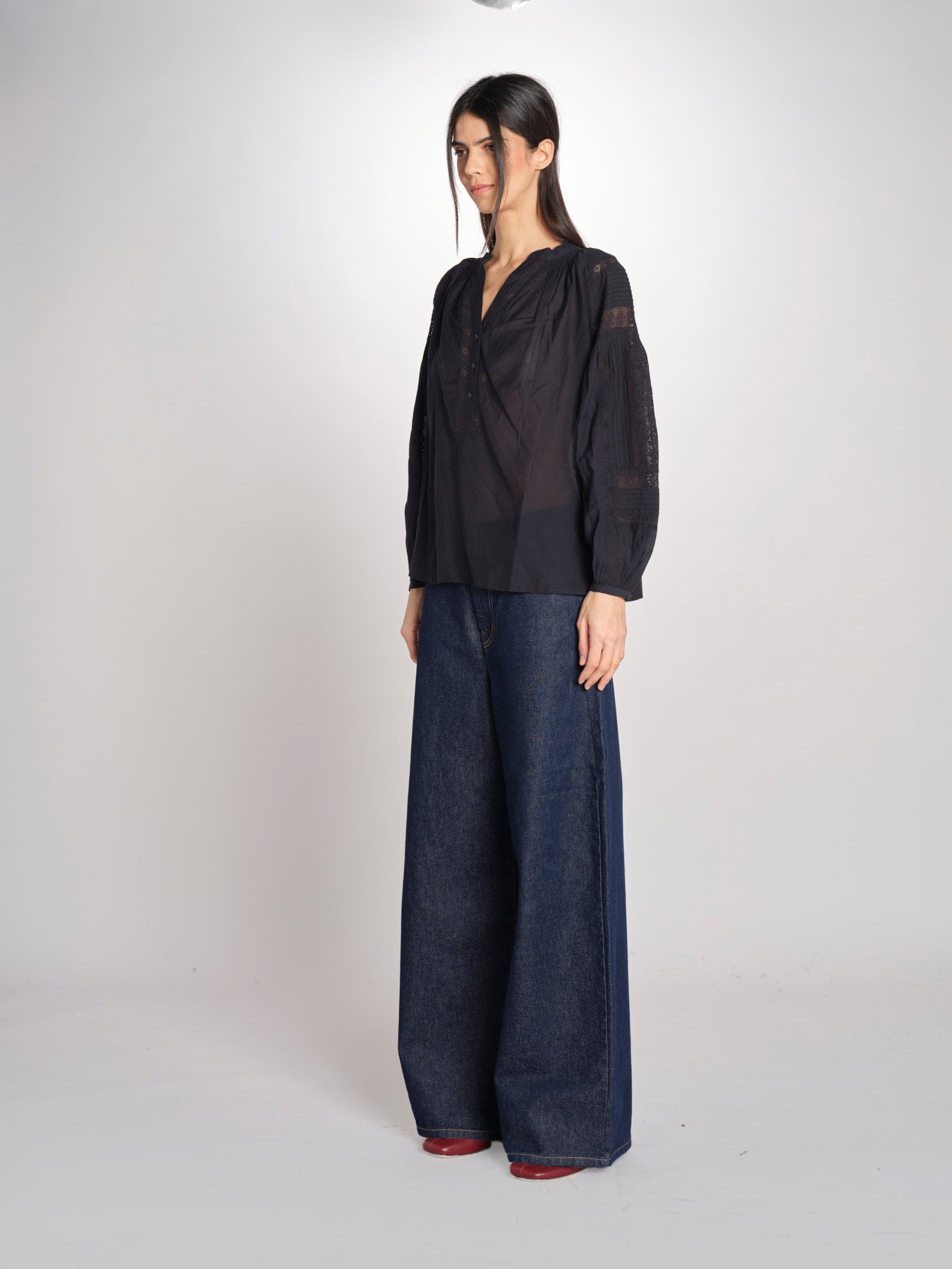 Camicia con nervature NIPOA 2HVA27-V09117 NOIR vanessa bruno 