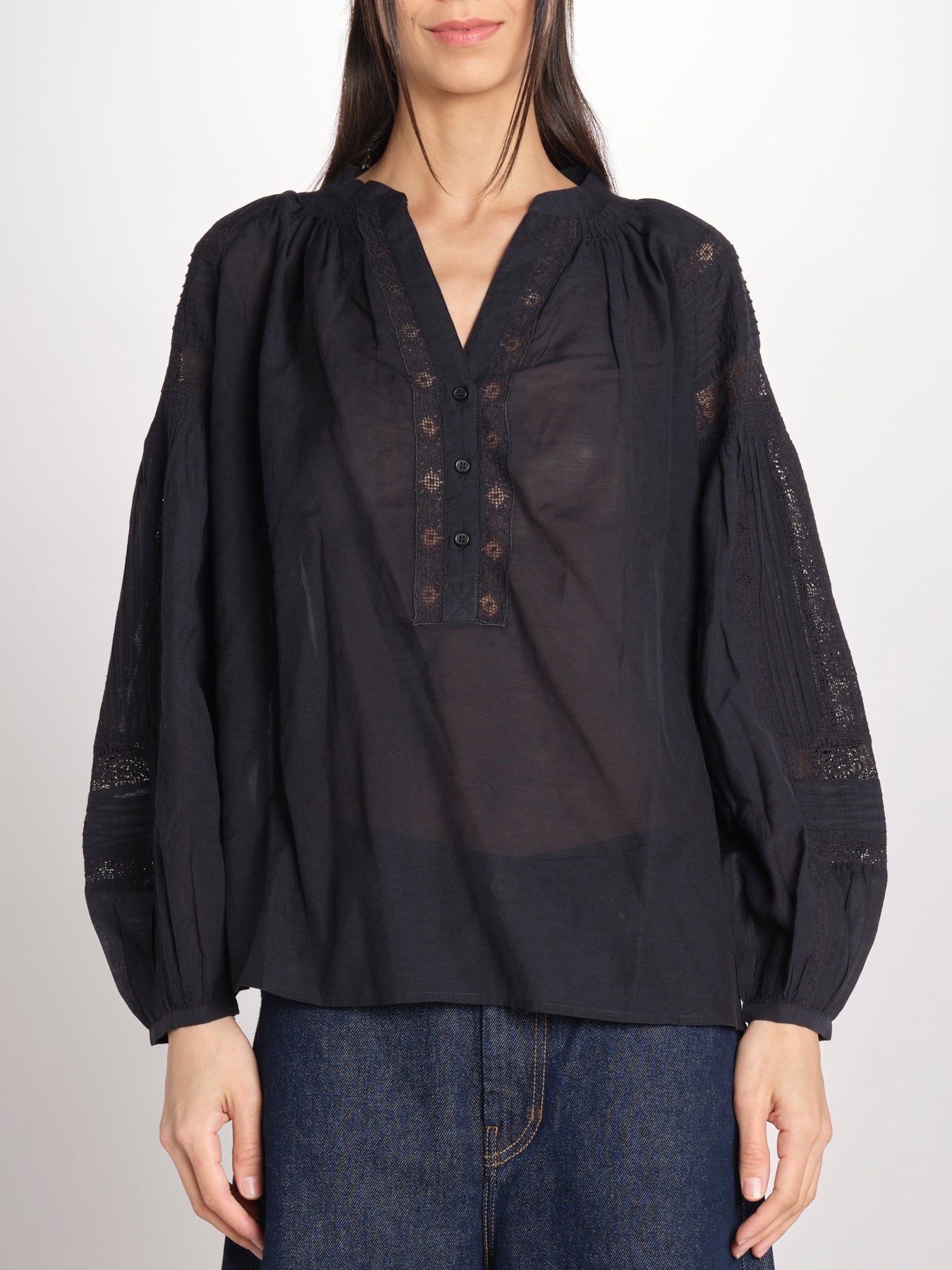 Camicia con nervature NIPOA 2HVA27-V09117 NOIR vanessa bruno 