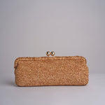 clutch lunga in paglia CORA CROCHET W01 BRUCIATO via mail bag 