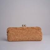 clutch lunga in paglia CORA CROCHET W01 BRUCIATO via mail bag 