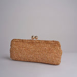 clutch lunga in paglia CORA CROCHET W01 BRUCIATO via mail bag 