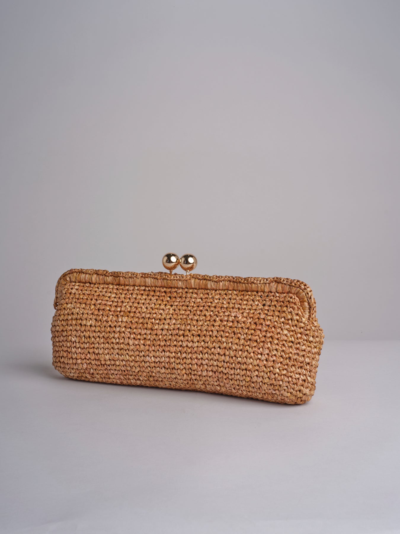 clutch lunga in paglia CORA CROCHET W01 BRUCIATO via mail bag 